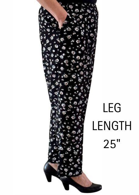 Emma Black Floral Trousers